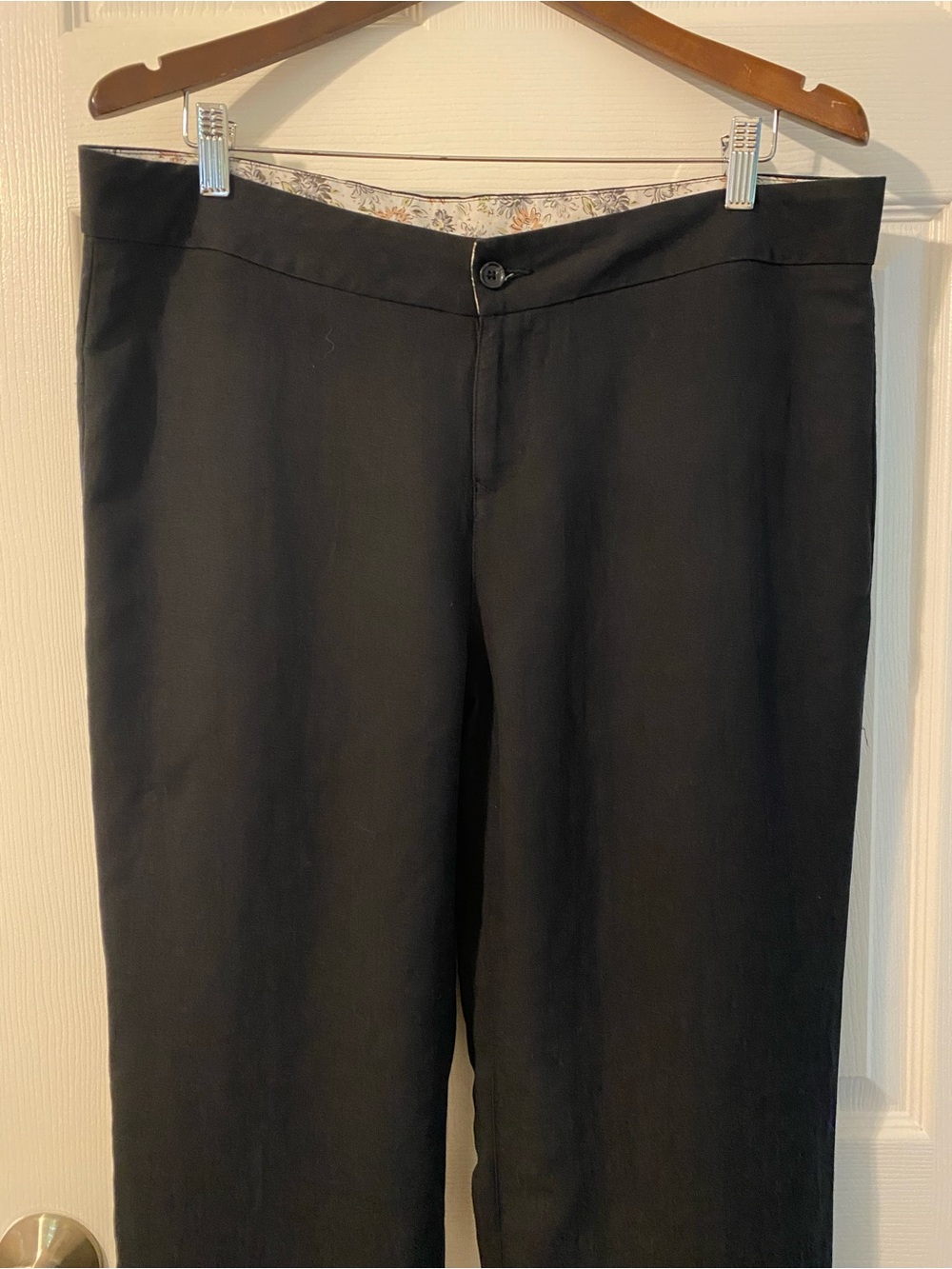 Ellen Tracy Active Tencel Linen Wide Leg Pants Black Resort Vacation Size 10 - Picture 4 of 10